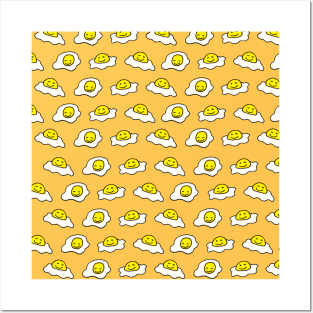 Cute Fried Eggs Pattern Posters and Art